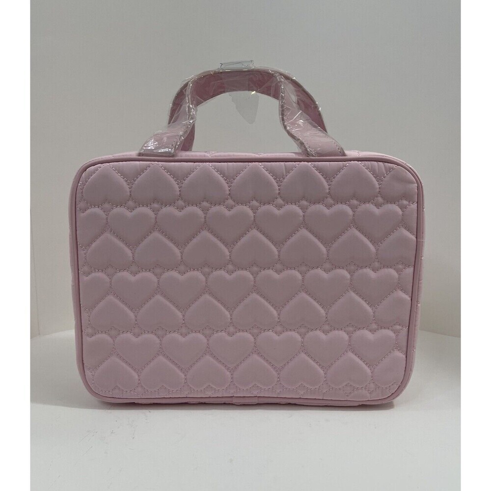 Betsy Johnson Pink Toiletry Makeup Travel Bag Coquette Puffy Heart Ballerina Y2K - Picture 2 of 8